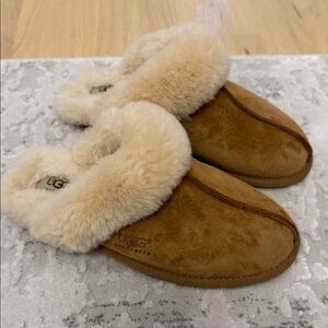 UGG Tan Shearling Slip-Ons